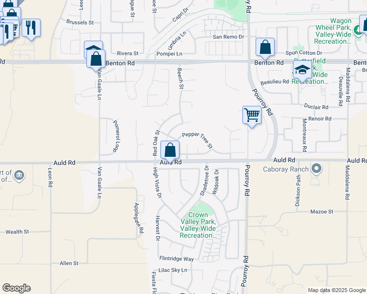 map of restaurants, bars, coffee shops, grocery stores, and more near 36945 Silk Tree Court in Winchester