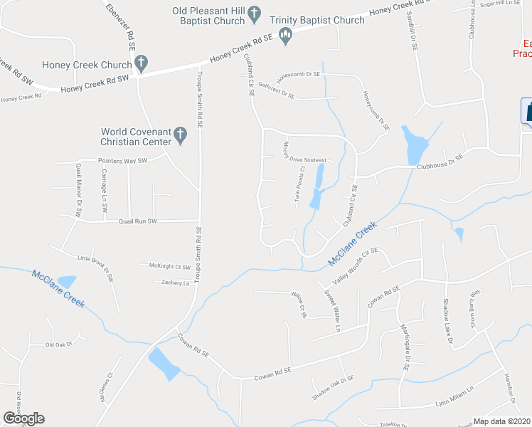 map of restaurants, bars, coffee shops, grocery stores, and more near 635 Winthrop Way Southeast in Conyers