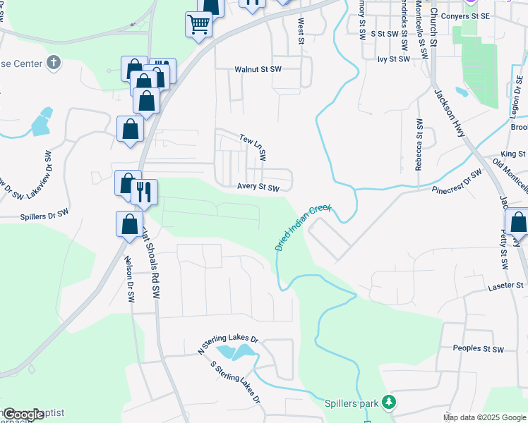 map of restaurants, bars, coffee shops, grocery stores, and more near 7791 Sudbury Circle in Covington
