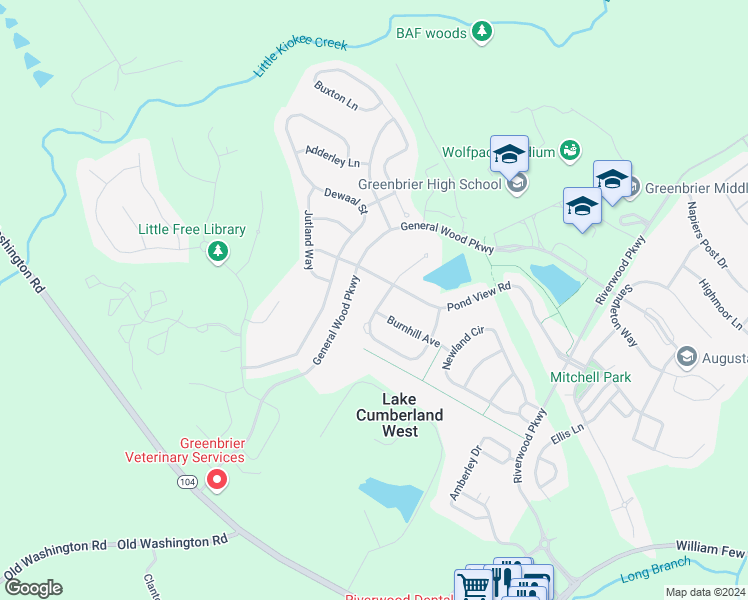 map of restaurants, bars, coffee shops, grocery stores, and more near 445 Armstrong Way in Evans