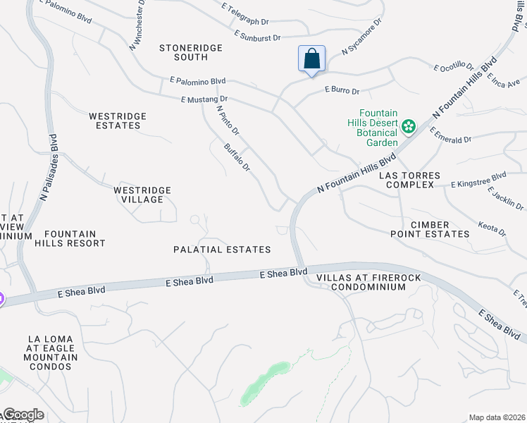 map of restaurants, bars, coffee shops, grocery stores, and more near 10820 Buffalo Drive in Fountain Hills