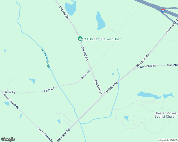 map of restaurants, bars, coffee shops, grocery stores, and more near Estes Road in Morgan County