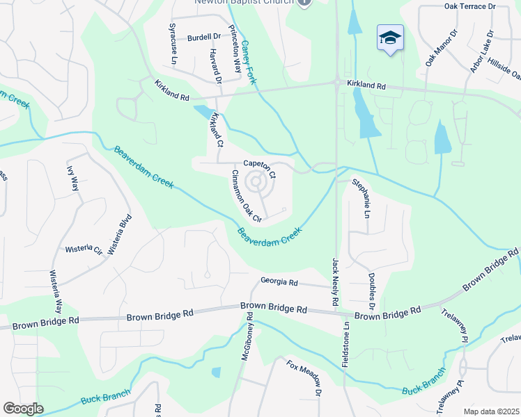 map of restaurants, bars, coffee shops, grocery stores, and more near 25 Willow Oak Way in Covington