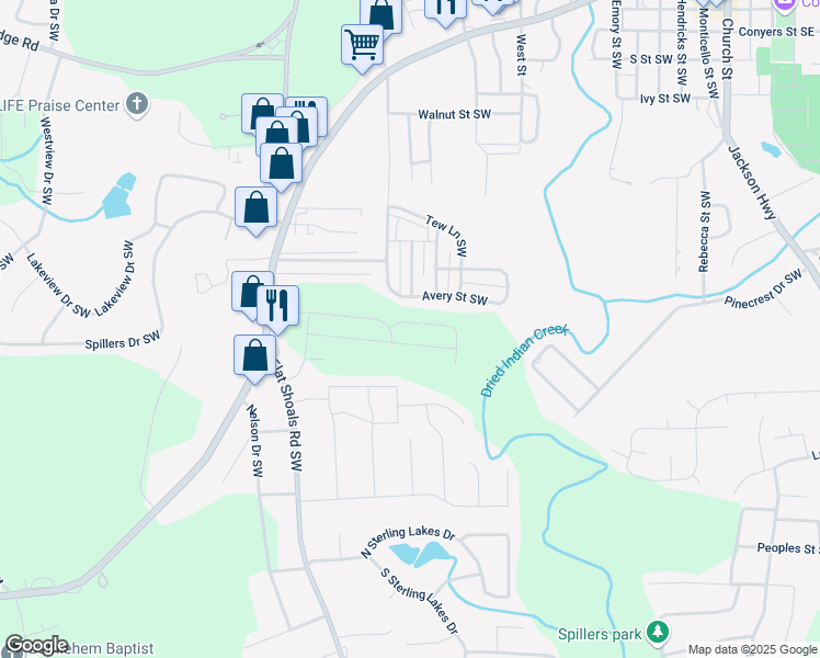 map of restaurants, bars, coffee shops, grocery stores, and more near 7728 Sudbury Circle in Covington