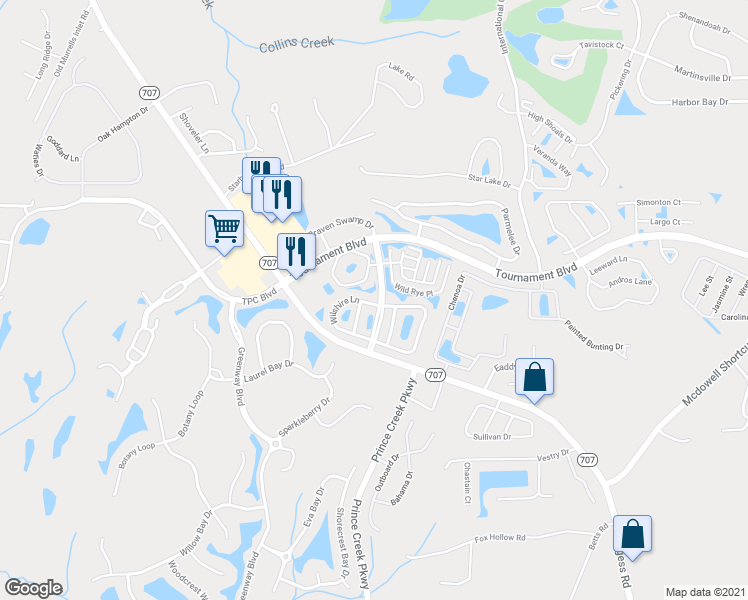 map of restaurants, bars, coffee shops, grocery stores, and more near 819 Wilshire Lane in Murrells Inlet