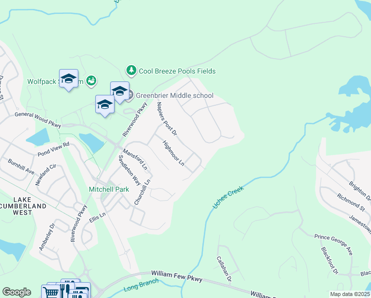 map of restaurants, bars, coffee shops, grocery stores, and more near 948 Napiers Post Drive in Evans