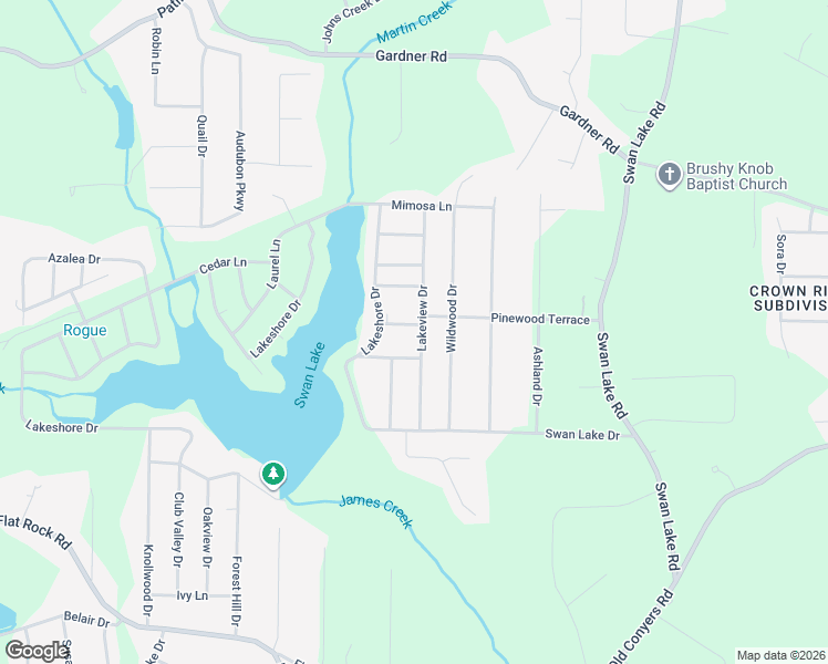 map of restaurants, bars, coffee shops, grocery stores, and more near 148 Lakeview Drive in Stockbridge