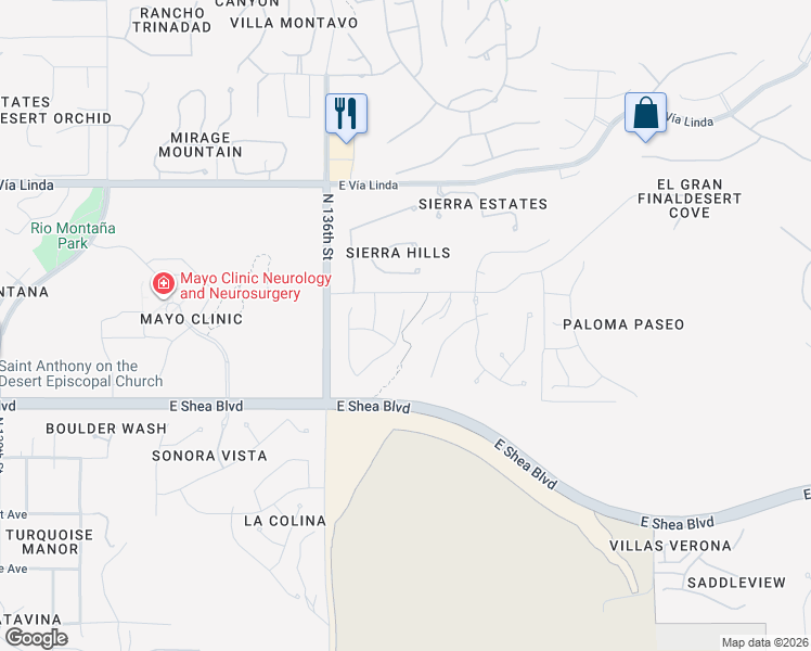 map of restaurants, bars, coffee shops, grocery stores, and more near 10959 North 137th Street in Scottsdale