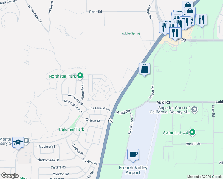 map of restaurants, bars, coffee shops, grocery stores, and more near in Murrieta