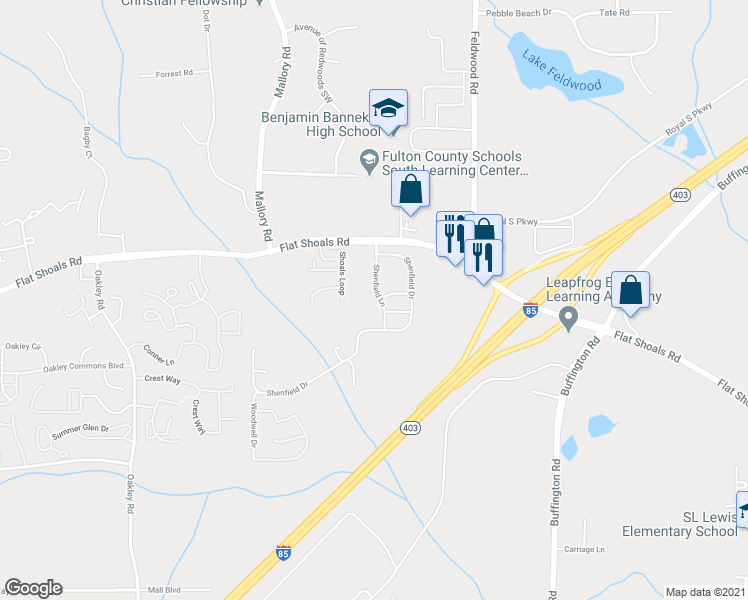 map of restaurants, bars, coffee shops, grocery stores, and more near 6252 Shenfield Lane in Union City