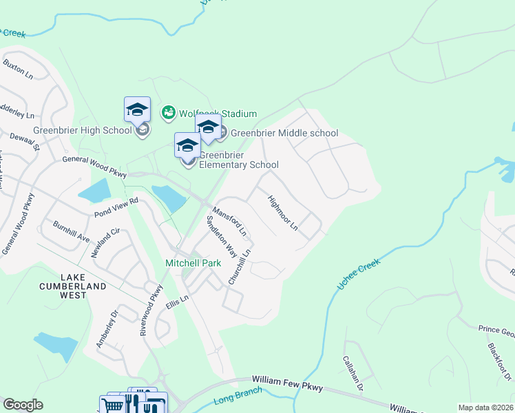 map of restaurants, bars, coffee shops, grocery stores, and more near 410 Sandleton Way in Evans
