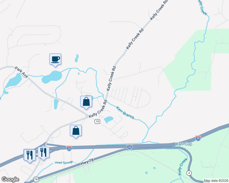 map of restaurants, bars, coffee shops, grocery stores, and more near 2010 Kelly Creek Court in Moody