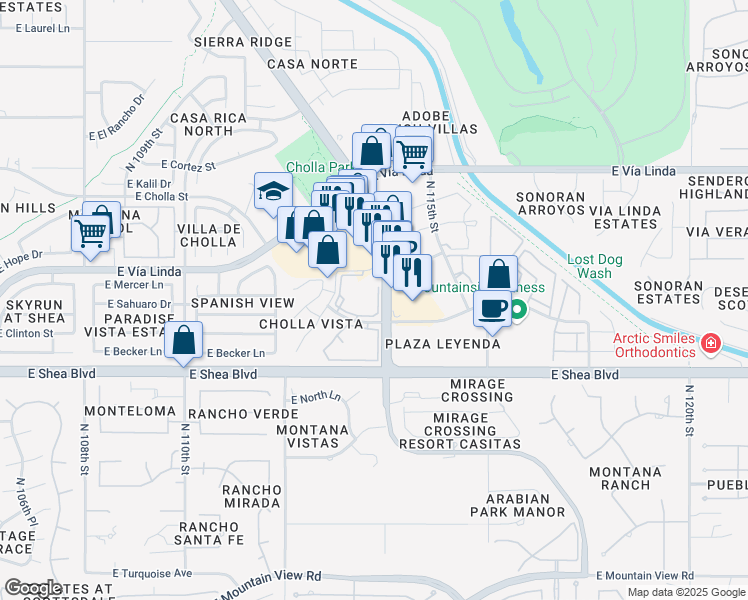 map of restaurants, bars, coffee shops, grocery stores, and more near 2 North Apartment in Scottsdale