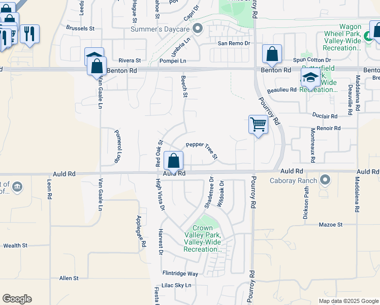 map of restaurants, bars, coffee shops, grocery stores, and more near 36921 Silk Tree Court in Winchester