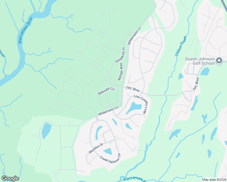 map of restaurants, bars, coffee shops, grocery stores, and more near 125 Splendor Circle in Murrells Inlet