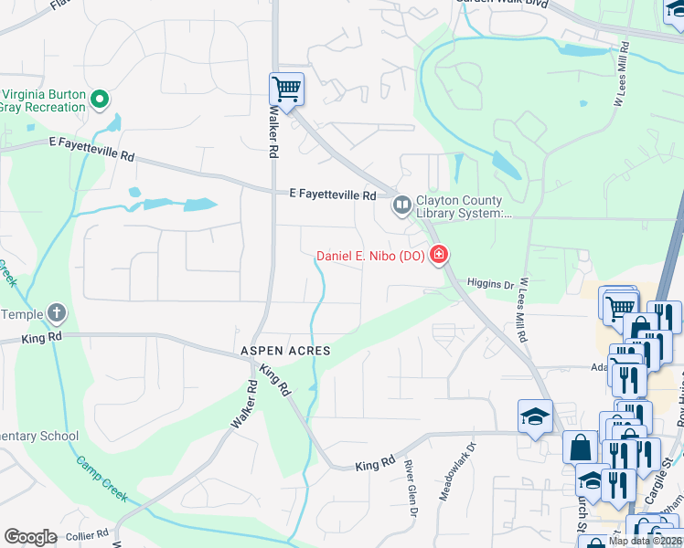 map of restaurants, bars, coffee shops, grocery stores, and more near 1106 Valentine Court in Riverdale