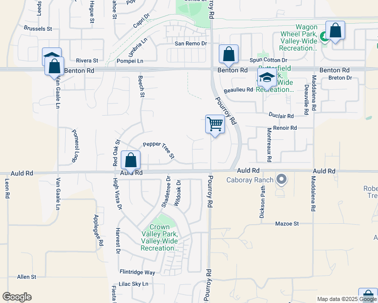 map of restaurants, bars, coffee shops, grocery stores, and more near 36929 Avocado Court in Winchester