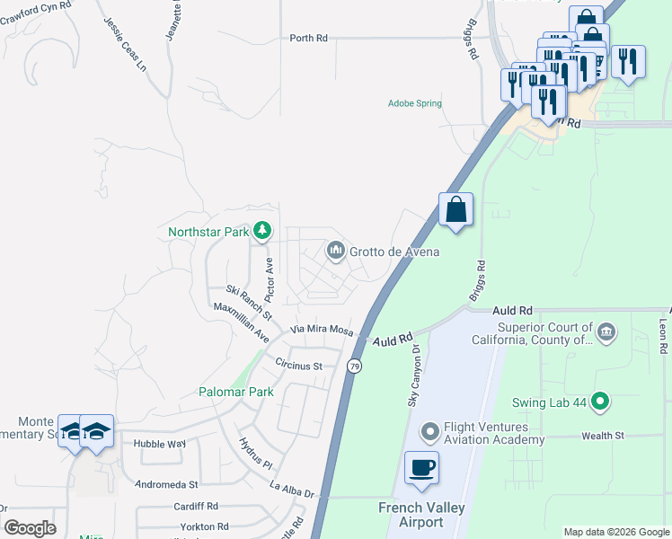 map of restaurants, bars, coffee shops, grocery stores, and more near in Murrieta