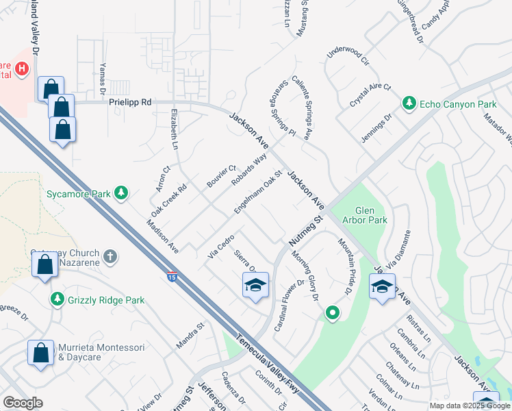map of restaurants, bars, coffee shops, grocery stores, and more near 23661 Spring Oak Place in Murrieta