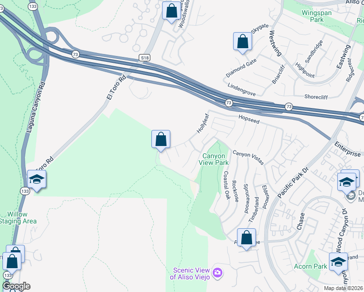 map of restaurants, bars, coffee shops, grocery stores, and more near 2 Lilac in Aliso Viejo