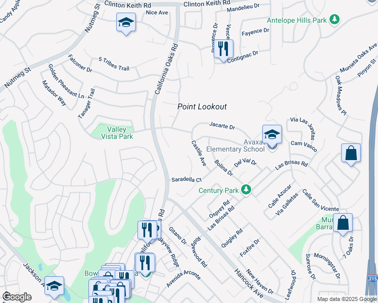 map of restaurants, bars, coffee shops, grocery stores, and more near 39796 Barcelona Terrace in Murrieta