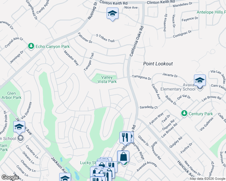 map of restaurants, bars, coffee shops, grocery stores, and more near 24177 Calle Artino in Murrieta