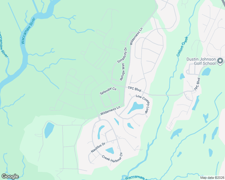 map of restaurants, bars, coffee shops, grocery stores, and more near 312 Splendor Circle in Murrells Inlet