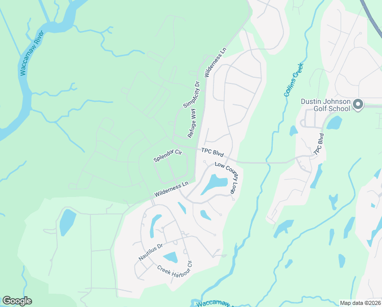 map of restaurants, bars, coffee shops, grocery stores, and more near 125 Splendor Circle in Murrells Inlet