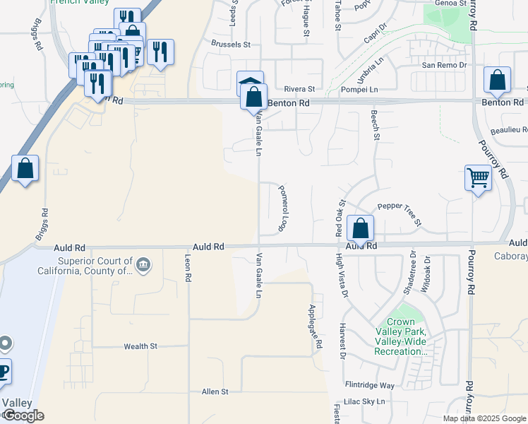 map of restaurants, bars, coffee shops, grocery stores, and more near 36865 Blanc Court in Winchester
