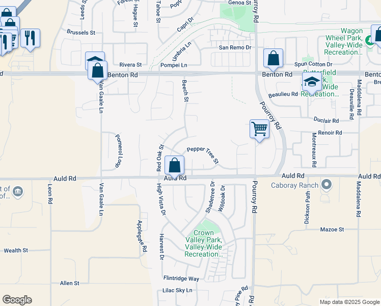 map of restaurants, bars, coffee shops, grocery stores, and more near 36921 Silk Tree Court in Winchester