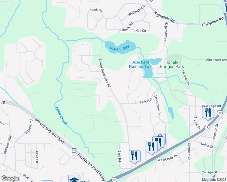map of restaurants, bars, coffee shops, grocery stores, and more near 6244 Lower Dixie Lake Road in Union City