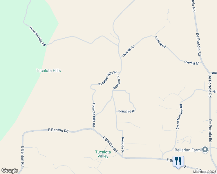 map of restaurants, bars, coffee shops, grocery stores, and more near 37105 Remuda Drive in Temecula