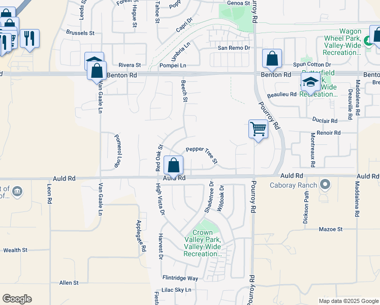 map of restaurants, bars, coffee shops, grocery stores, and more near 36921 Silk Tree Court in Winchester