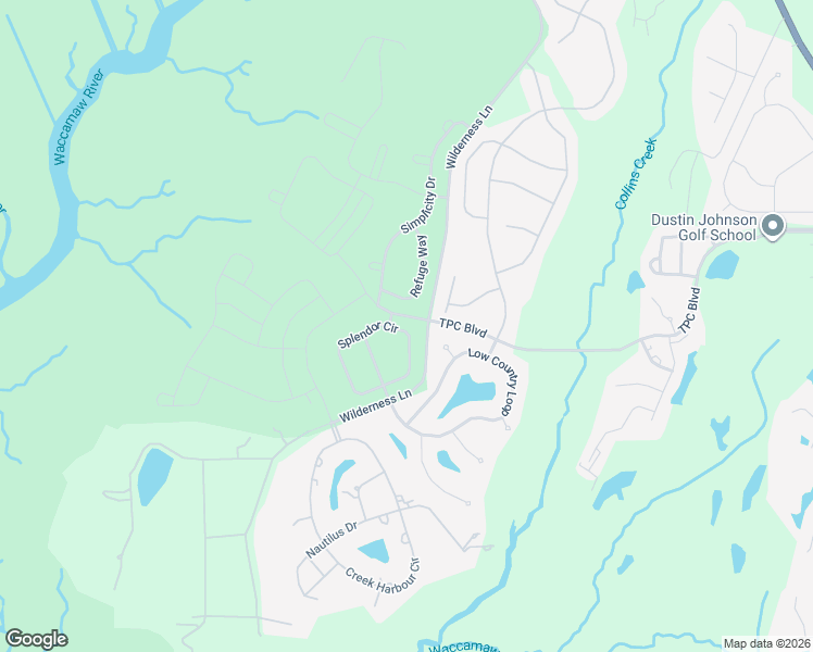 map of restaurants, bars, coffee shops, grocery stores, and more near 125 Splendor Circle in Murrells Inlet
