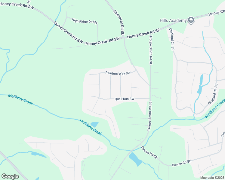 map of restaurants, bars, coffee shops, grocery stores, and more near 3902 Carriage Lane Southwest in Conyers