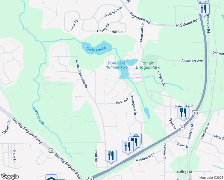 map of restaurants, bars, coffee shops, grocery stores, and more near Simpson Avenue in Union City