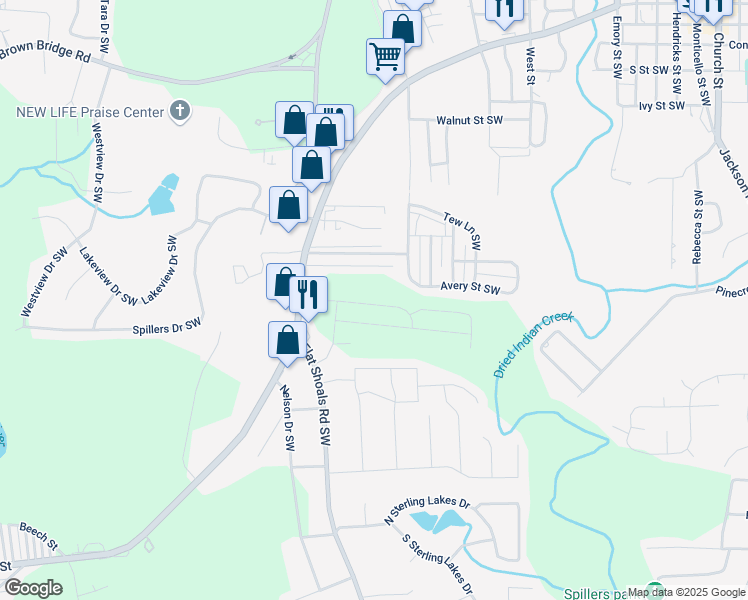 map of restaurants, bars, coffee shops, grocery stores, and more near 7542 Saffron Avenue in Covington