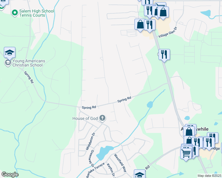 map of restaurants, bars, coffee shops, grocery stores, and more near 60 Valley Road in Covington