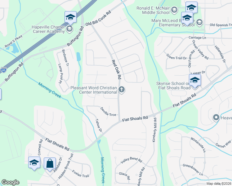 map of restaurants, bars, coffee shops, grocery stores, and more near 825 Marcus Nyah Court in Atlanta