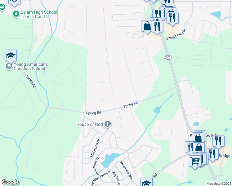map of restaurants, bars, coffee shops, grocery stores, and more near 60 Valley Road in Covington