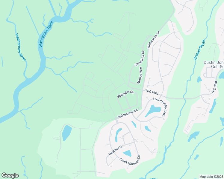 map of restaurants, bars, coffee shops, grocery stores, and more near 285 Splendor Circle in Murrells Inlet