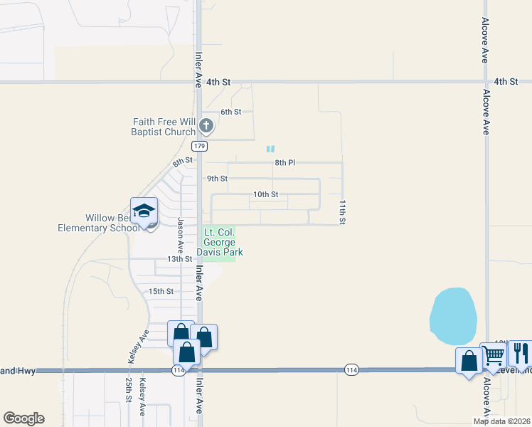 map of restaurants, bars, coffee shops, grocery stores, and more near 8600 15th Street in Lubbock