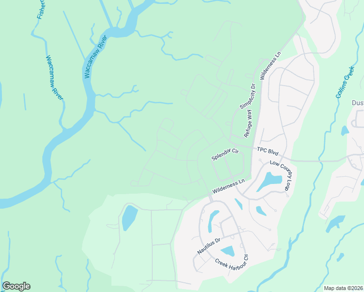 map of restaurants, bars, coffee shops, grocery stores, and more near 277 Splendor Circle in Murrells Inlet