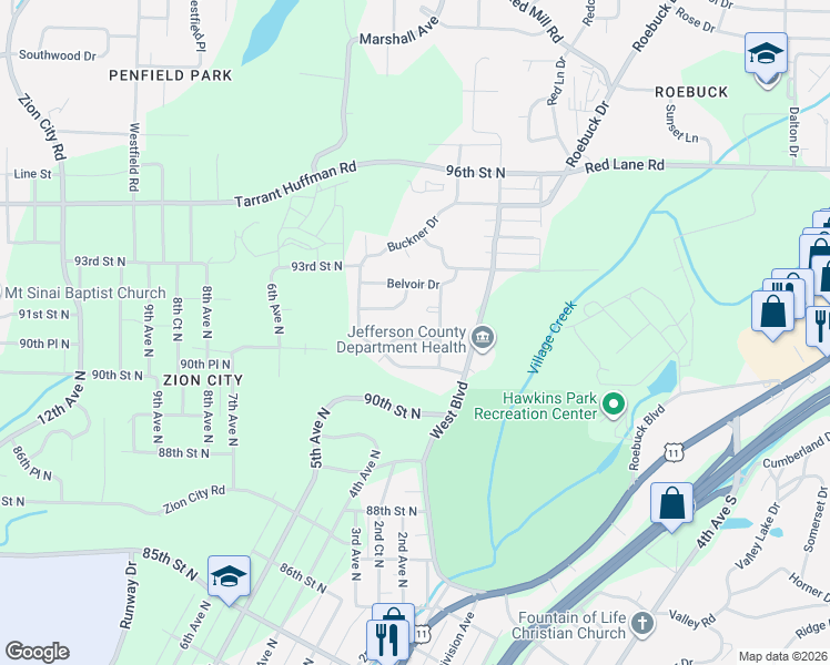 map of restaurants, bars, coffee shops, grocery stores, and more near 622 Brunson Avenue in Birmingham