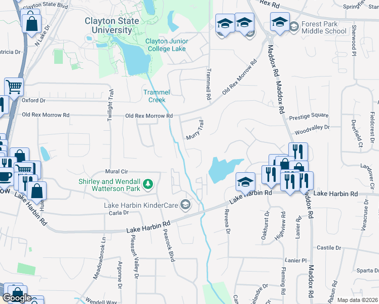map of restaurants, bars, coffee shops, grocery stores, and more near 2057 Fort Trail in Morrow