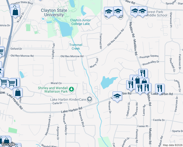 map of restaurants, bars, coffee shops, grocery stores, and more near 2057 Fort Trail in Morrow