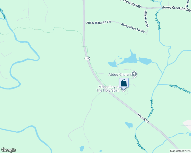 map of restaurants, bars, coffee shops, grocery stores, and more near South River Trail in Stockbridge