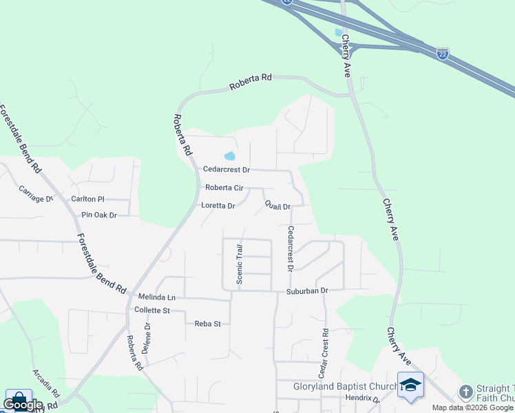map of restaurants, bars, coffee shops, grocery stores, and more near 643 Loretta Drive in Birmingham