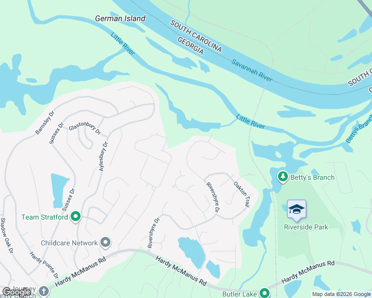 map of restaurants, bars, coffee shops, grocery stores, and more near 1194 Rivershyre Drive in Evans