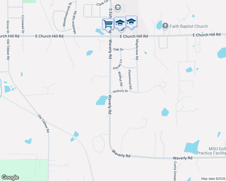 map of restaurants, bars, coffee shops, grocery stores, and more near 1333-12517 Old Waverly Road in West Point
